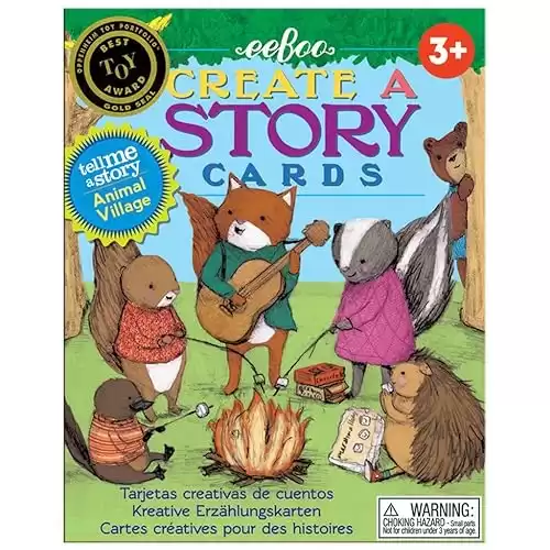 eeBoo: Animal Village Create A Story Pre-Literacy Cards, 36 Cards Included in The Set, Encourages Imagination, Creativity and Story-Telling, for Ages 3 and up